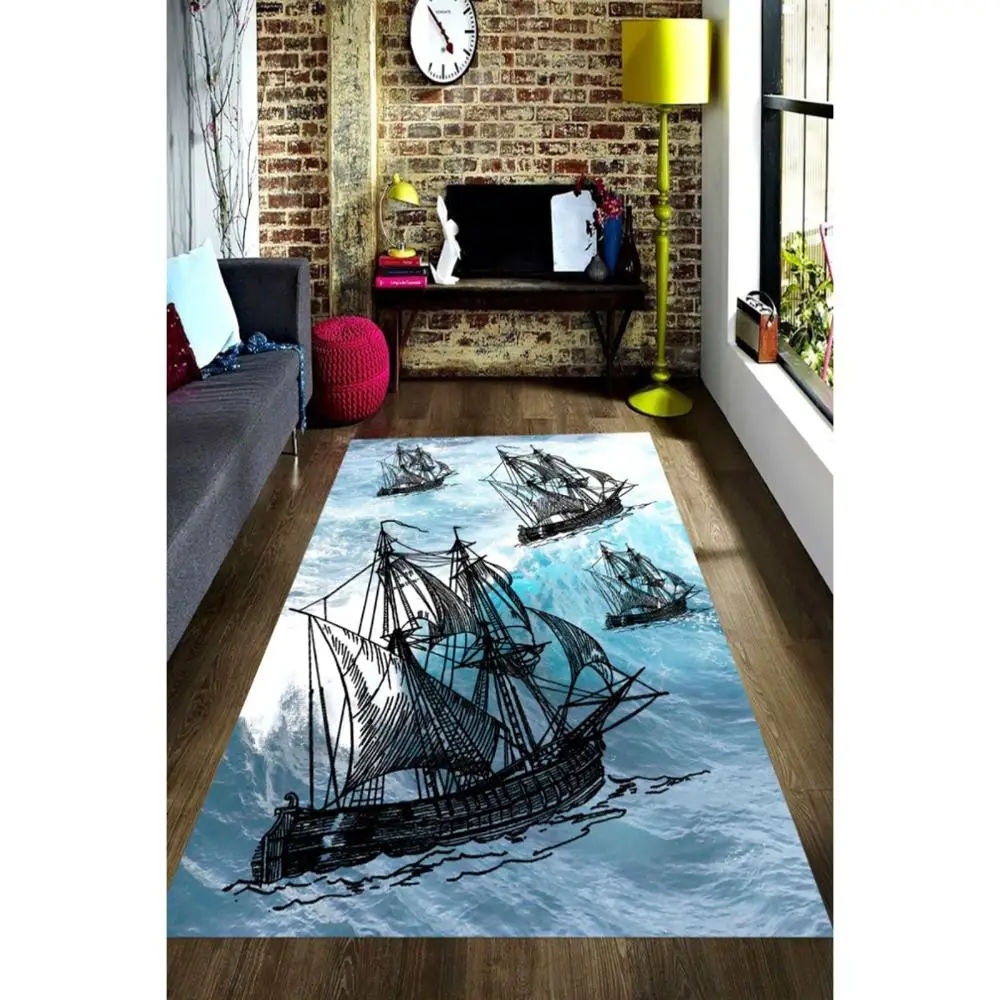 

Fun Pirate Ship Patterned Kid Room Game Carpet Rug Tateme Tatami Mat Decoration Bedroom Decor Quarto Kilim Lightning Mcqueen