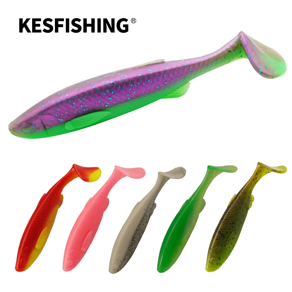 

KESFISHING 5" 20g Bleak Paddle Tail Soft Plastics Baits Swimbait T Tail Wobblers Pesca Artificial Fishing Lures