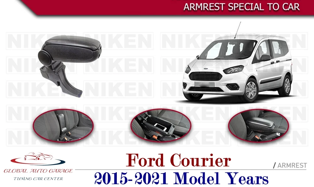 For Ford Courier Armrest 2015-2021 Car Accessories Storage Box Easy Install Universal Cup Holder Interior Auto Charging USB Best