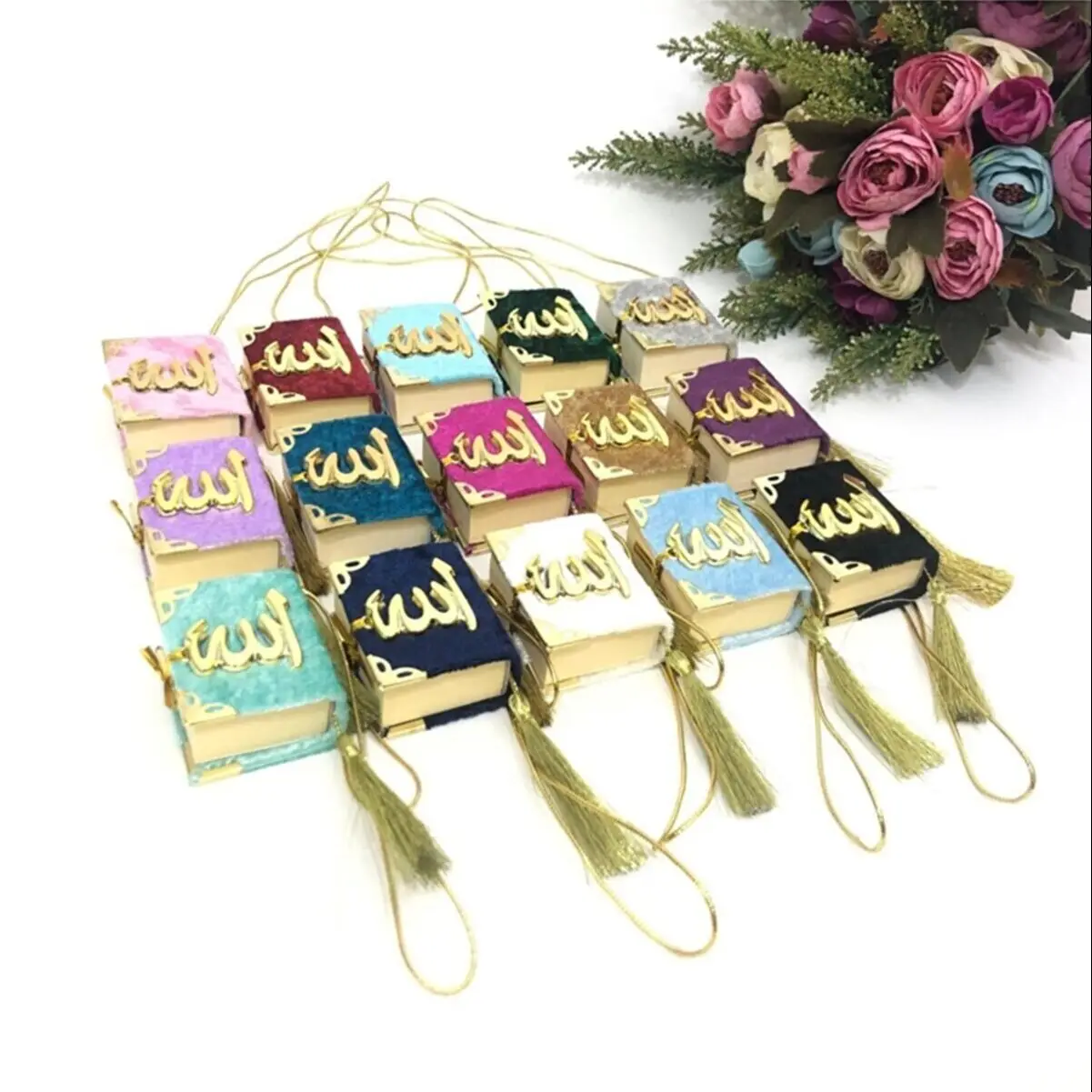 5/10/25 PCS Mini Quran Gift Set Ramadan Gifts Islamic Eid Favors Muslim Wedding Party Gift Colorful Velvet Koran Hajj Present