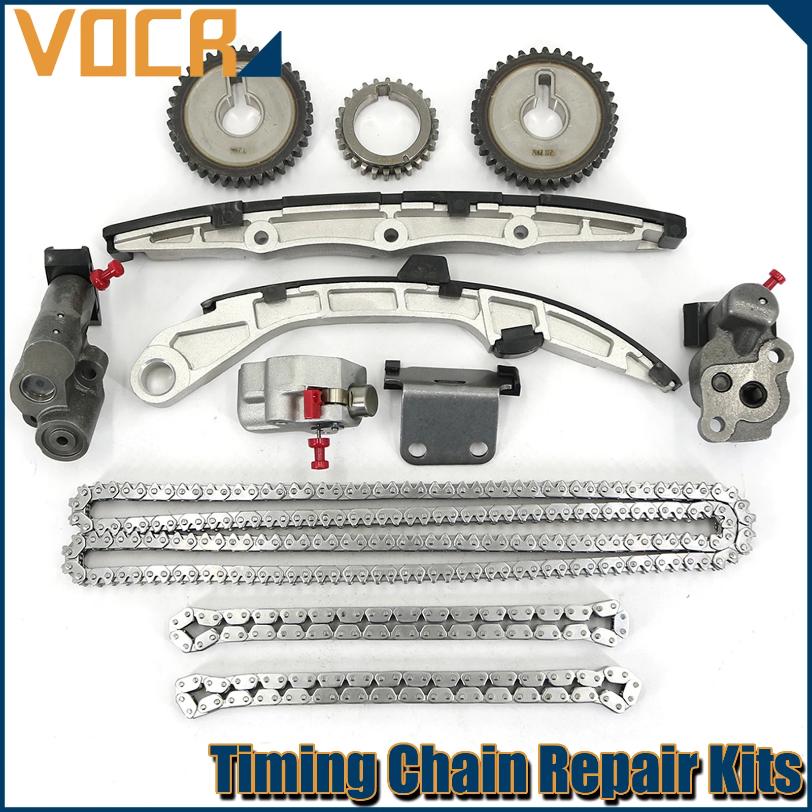 VOCR VQ23DE VQ35DE Engine Timing Chain Repair Tensioner Kit for Nissan 350Z 3.5L 2004-2008 OEM 13028-JK00A 13070-EY00A