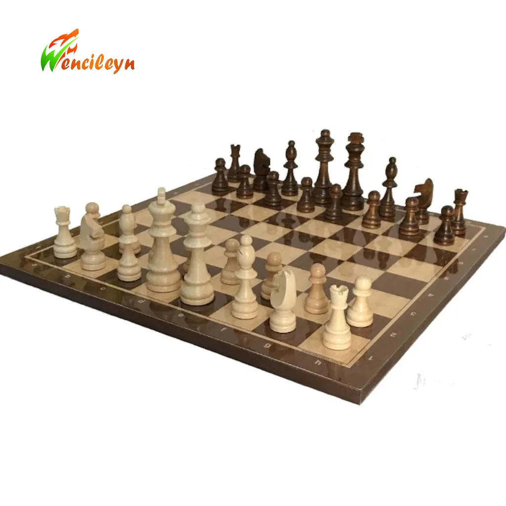 Luxury Walnut Wood varnished Chess Set Board table games Wooden Figure High Quality chessmen Maple Chessboard professional gift