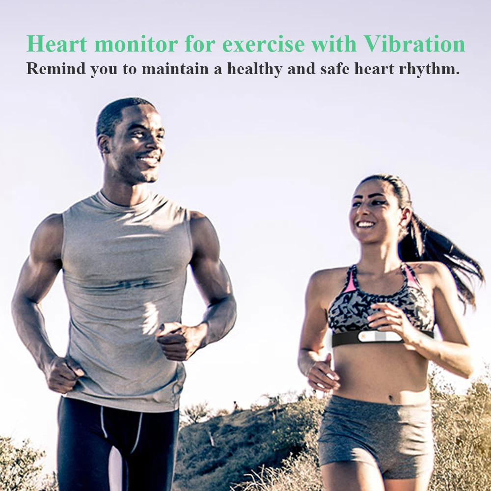 Bluetooth Heart Rate Monitor Chest Strap with Alarm, ANT+ Waterproof Fitness Tracker Wireless EKG/ECG Recorder Wellue VisualBeat