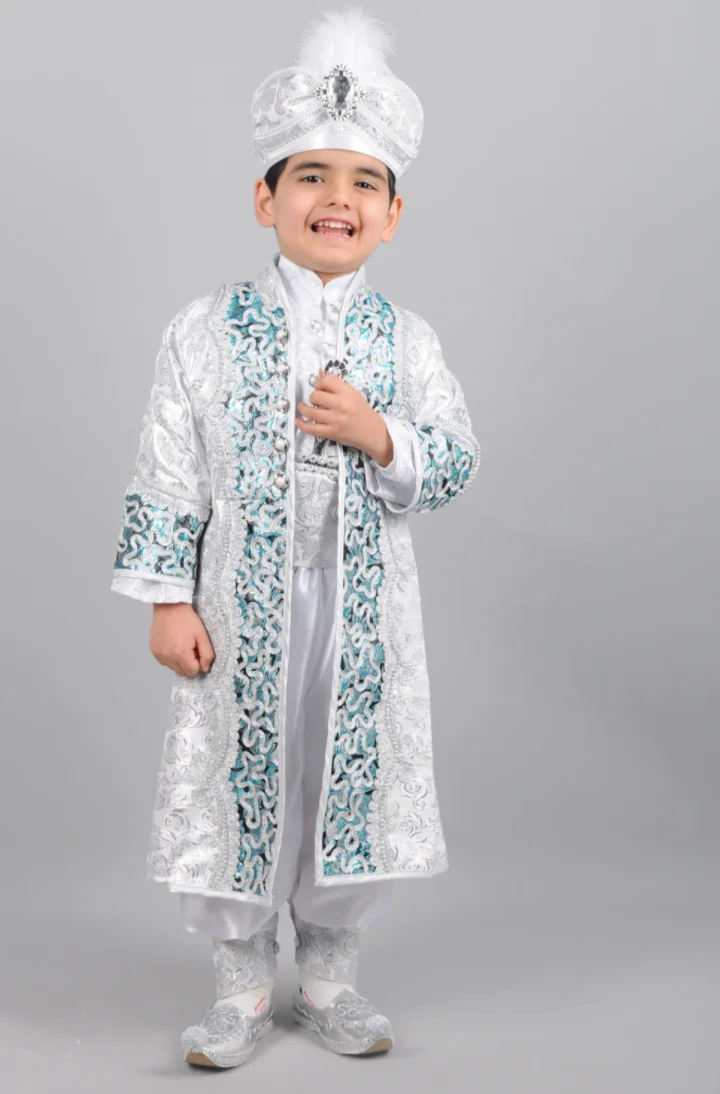 Ottoman Circumcision Gown cape Male Baby 9 piece Mevlüt-Circumcision Set mevlüd Henna Dress Luxury Silver Prince Jumpsuit Tuğralı