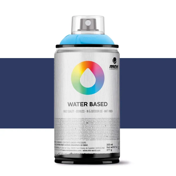 Spray paint brand MTN Water Based Ultramarine Color Blue Deep 300 ml Montana low pressure Little Ideal smell interior