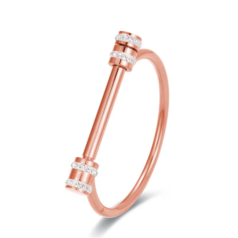 FYSARA موضة جديدة وصول المرأة مجوهرات الأزياء الفاخرة الفولاذ المقاوم للصدأ D رسالة سوار كريستال الإسورة للنساء هدية حفلة