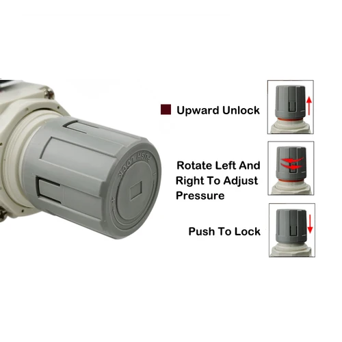 Imagen 2 del producto AW2000-02 Filtro de aire neumático 1/4 BSP Regulador de presión Combo Piggyback, filtro de compresor de herramienta de aire con manómetro