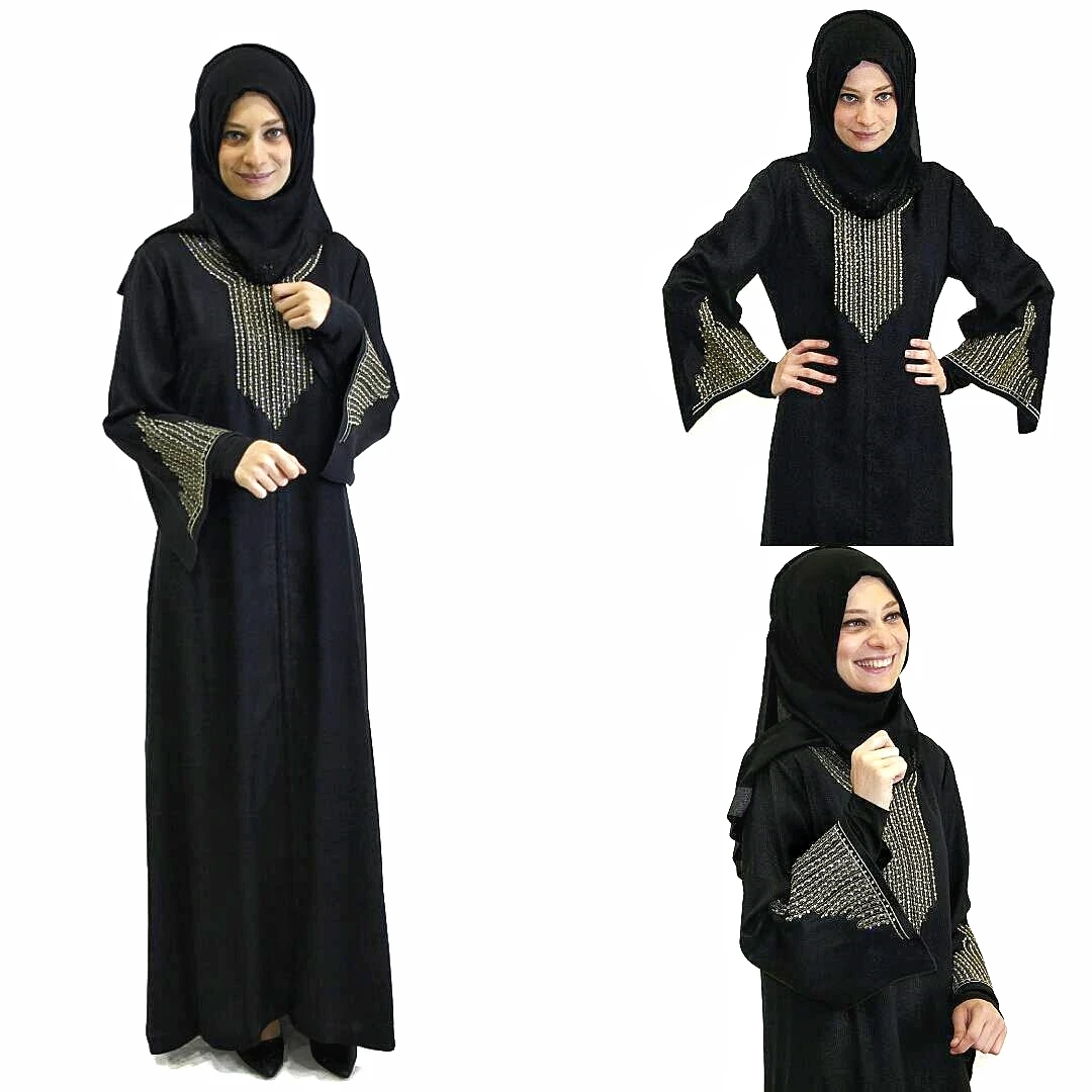 Muslim Fashion Abaya Front Zipper Dubai Silky Soft Ladies Stony Turkey Luxury Ferace Arab High Quality Elegant Women 006