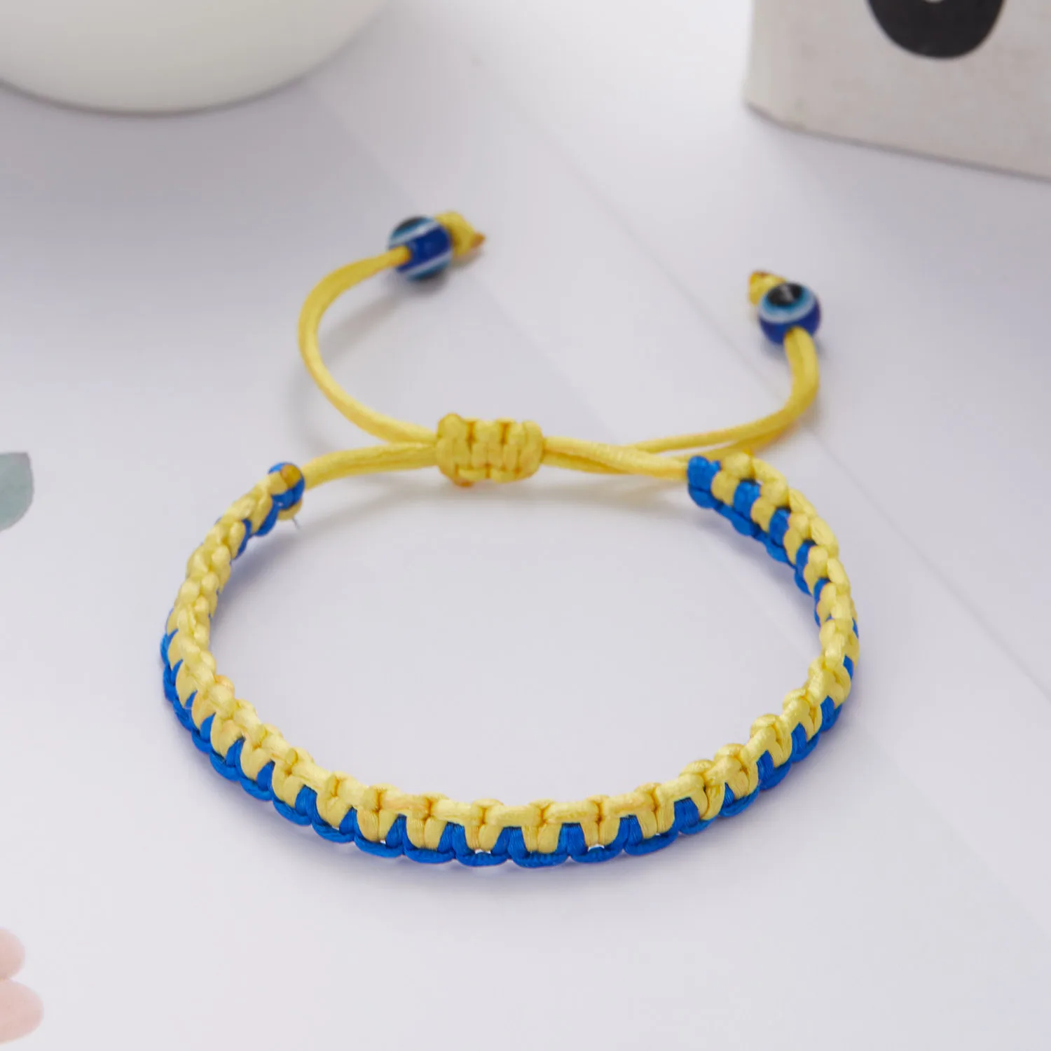 Charm Yellow Blue Ukraine Bracelets For Women Men Handmade Ukrainian Flag Color Woven String Bracelet New Design Couple Jewelry