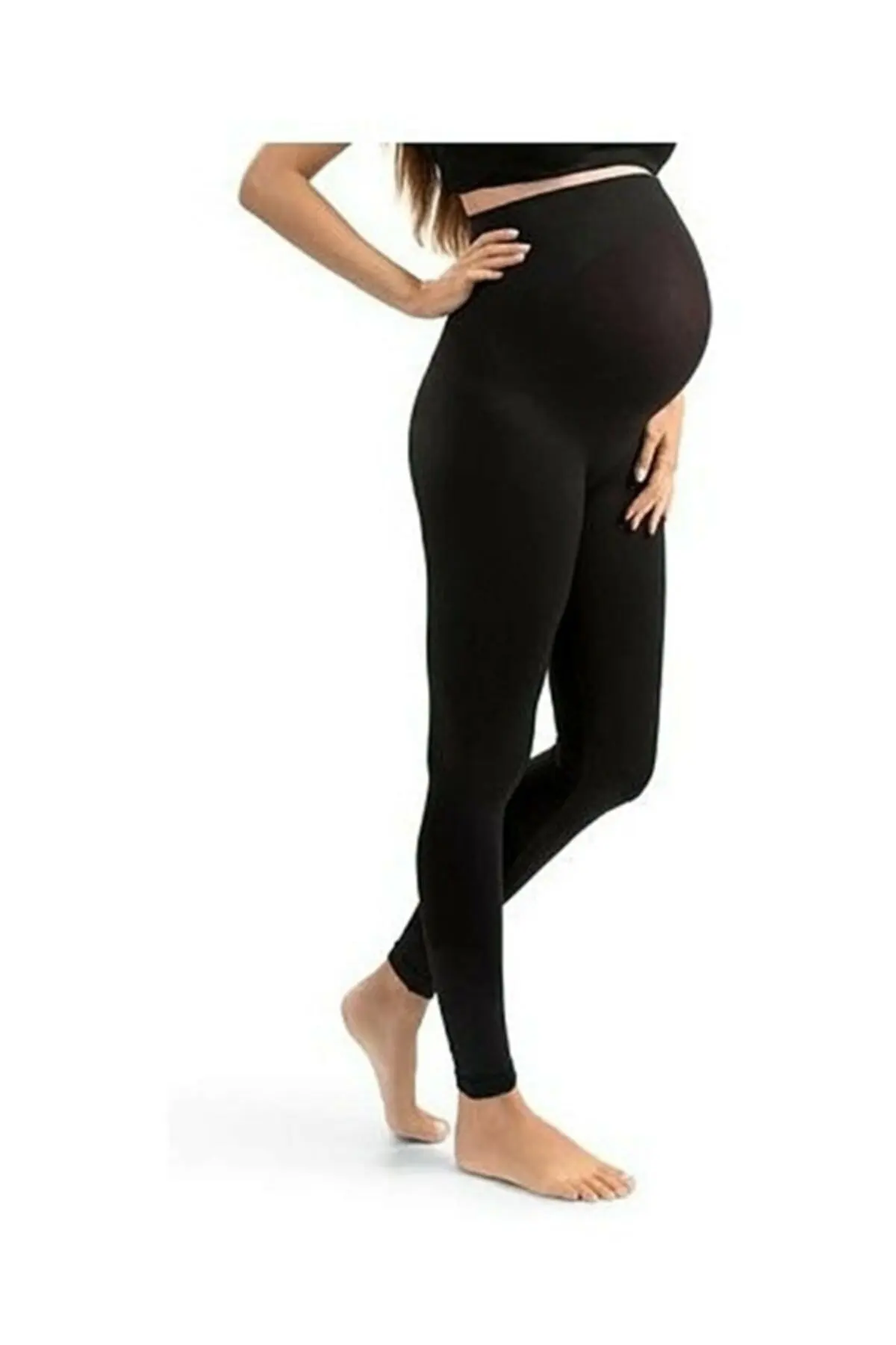 Leggings de cintura alta para mujeres embarazadas, ropa de maternidad ajustada, soporte para el vientre, pantalones moldeadores de Cuerpo de punto