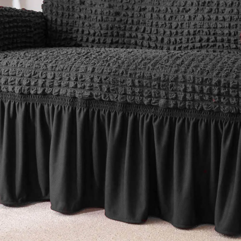 1/2/3/5&L Solid Color Elastic Sofa Cover For Living Room couch black for dogs sofa blanket extra large (3-5m)