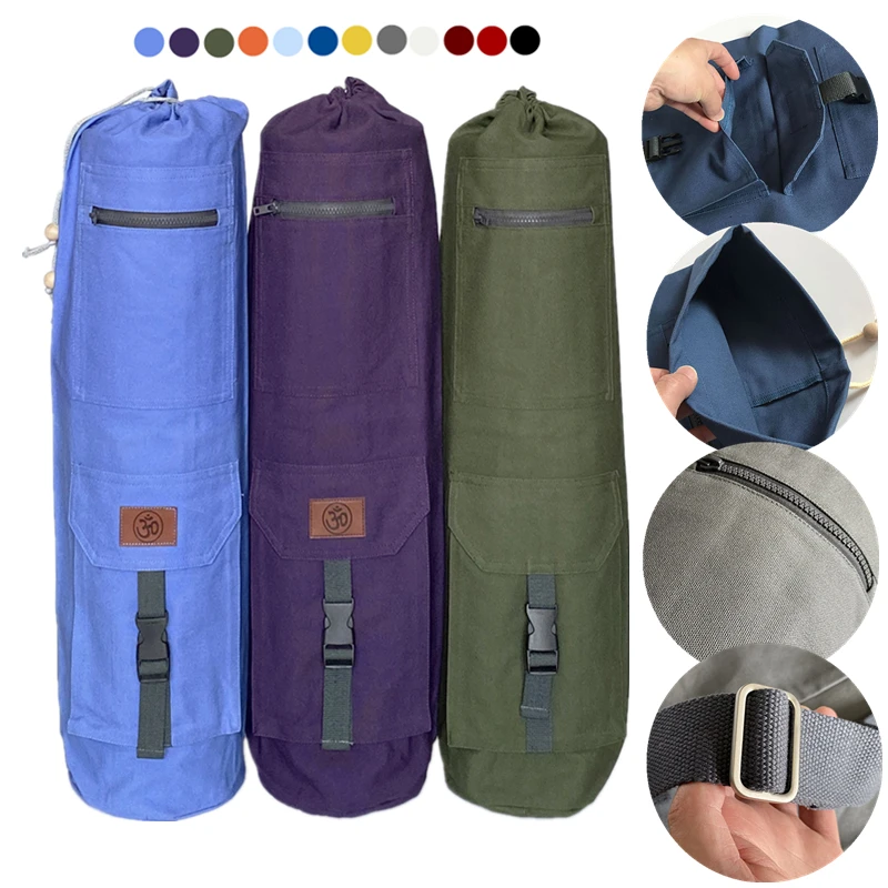 Bolsa de Yoga de lona de algodón, bolsa de almacenamiento de gran capacidad, bolsa de esterilla de Yoga portátil, 1 ud.