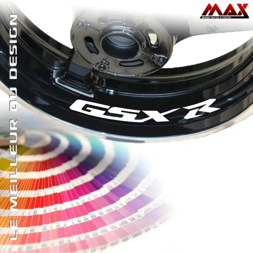 4 wall rims for GSXR GSX-R GSX R 1000 750 600 adhesive Stickers tape tuning interior decoration rim wheel decal