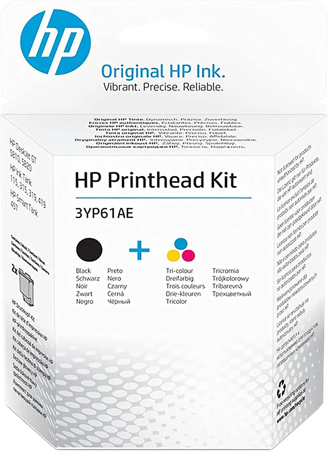 Original HP 3YP61AE 4 Colour Black and Tri-Colour Printhead black / cyan / magenta / yellow