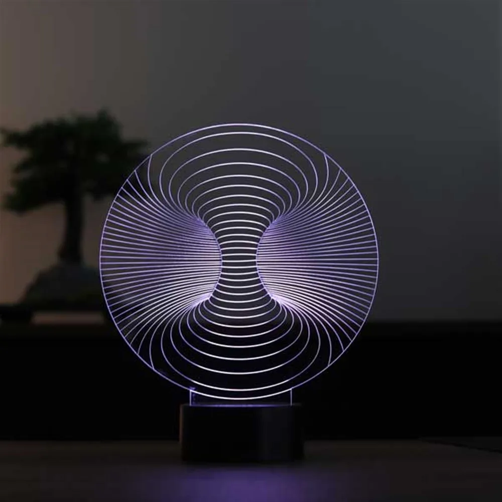 3D Illusion Acrylic Led Night Light Wood Base 12 Volt Adapter Black White Usb 7 Diffrent Color Table Lamp Special Birthday Gifts Room Decor Anime Wedding Stranger Things Led Lights Wedding Decoration Nightlights