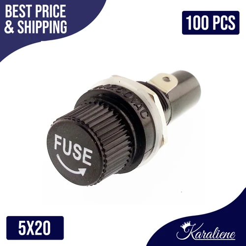 Imagen 2 del producto 100 Uds tapa de tornillo montaje en Panel 5*20mm portafusibles de vidrio R3-12