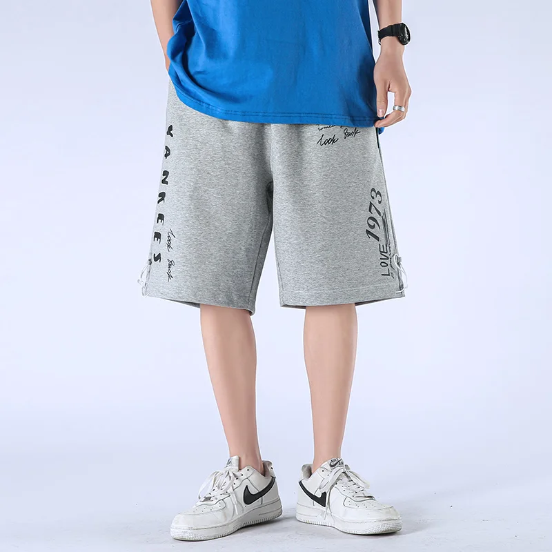 

CINSY Mens Men Pants 2021 Oversized Sweatpants Outfit Of Causal Elastic Waist Japanese Style 1973 Embroidery Shorts For Men