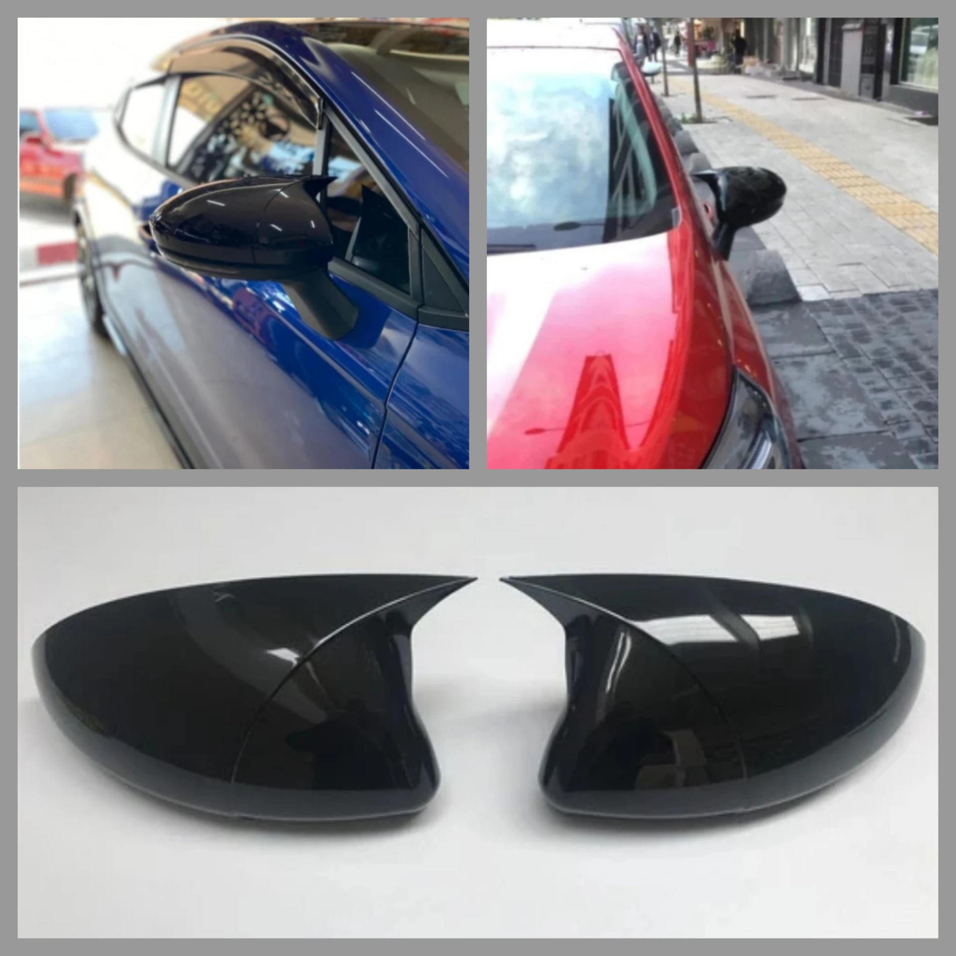 Bat Style Mirror Cover For Renault Clio 5 Mk5 Car Accessories 2 Pieces High Quality ABS Plastic Full Compatible Bright Black 2019 +