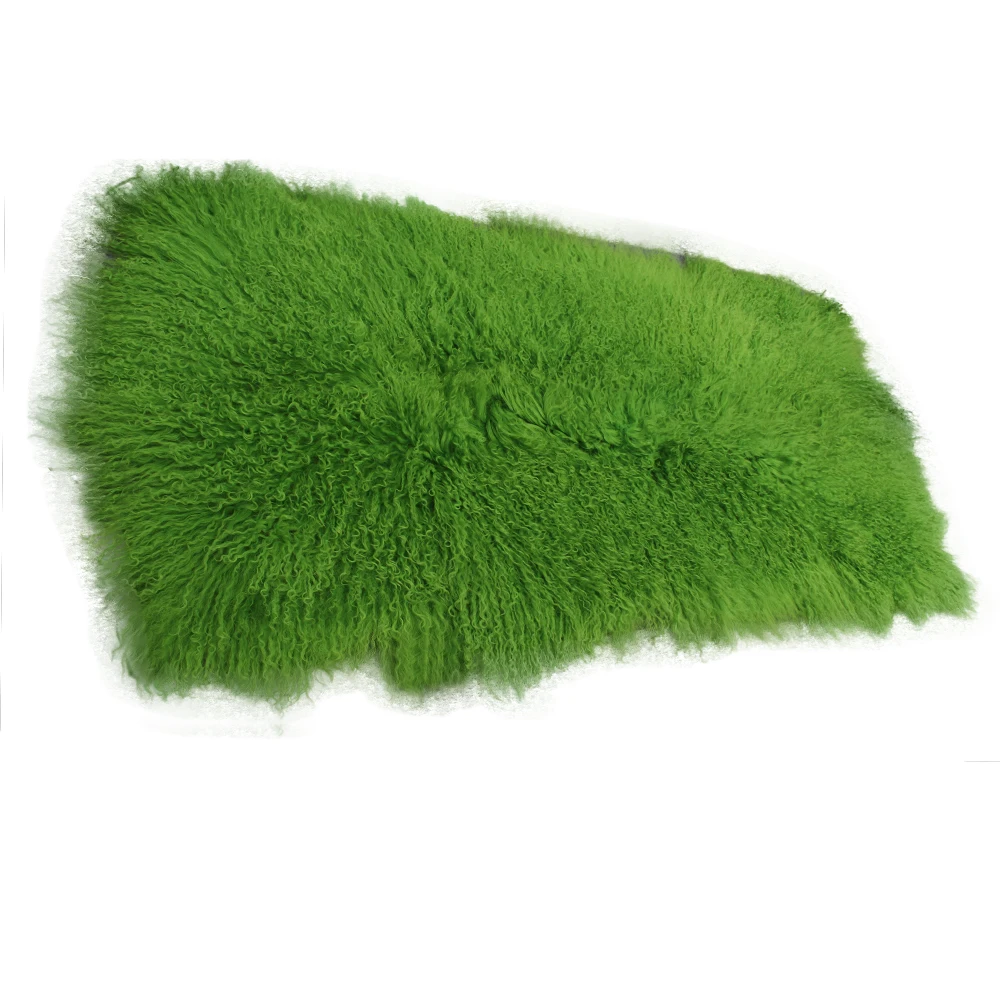 Wholesale supply long hair mongolian curly lamb fur rug tibetan sheep fur blanket