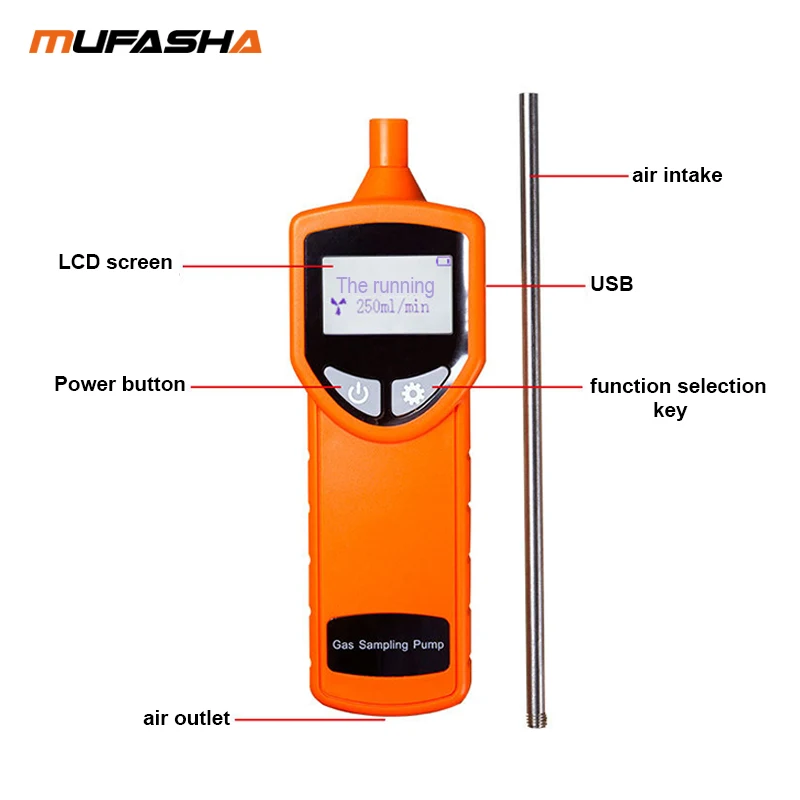 MUFASHA Professional Gas Detector Accessories Gas Sampling Pump