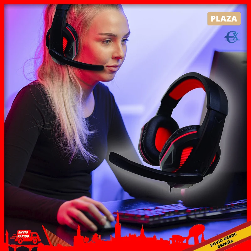 EUROXANTY®Headphones with Cable and microphone PS4 | Headphones Cable | Headphones with Cable | Headphones with microphone | Headset