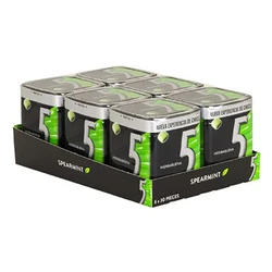 Wrigley's Five Electro Bote chicles sin azúcar sabor a hierbabuena en formato gragea / cubo (pack de 6 botes X 30 cubos)