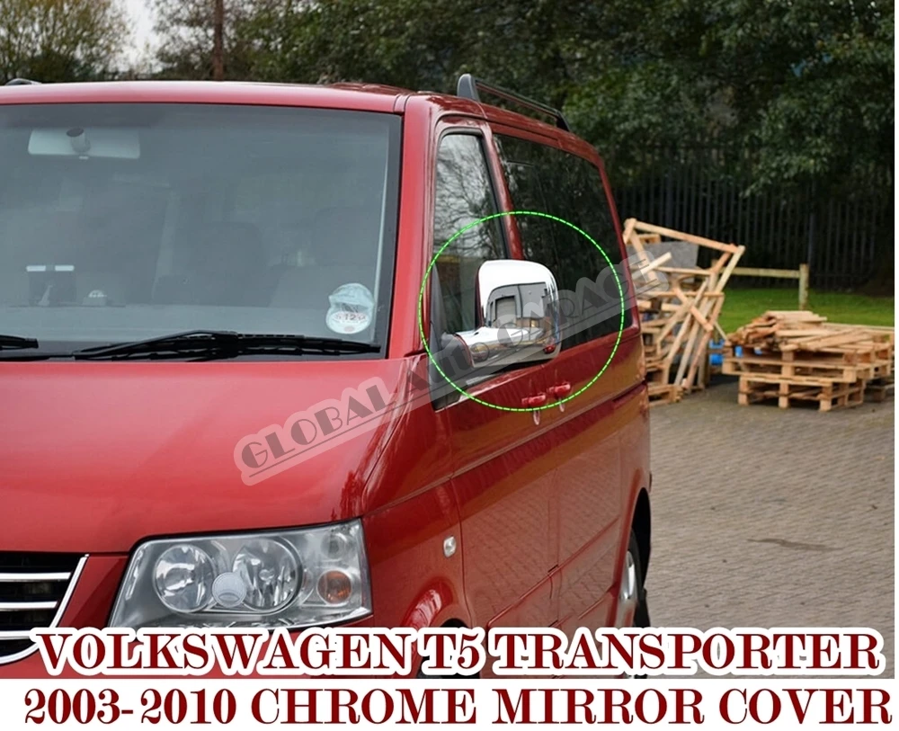 For Volkswagen T5 Transporter 2003 2004 2005 2006 2007 2008 2009 2010 Chrome Mirror Cover Cap 2 Pieces Car Auto Ornament