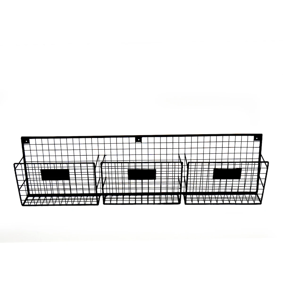 Iron Grid Wall Rack Metal Magazine Holder, Bookshelf 3-Eyed Horizontal Document Rack WD233-Y3