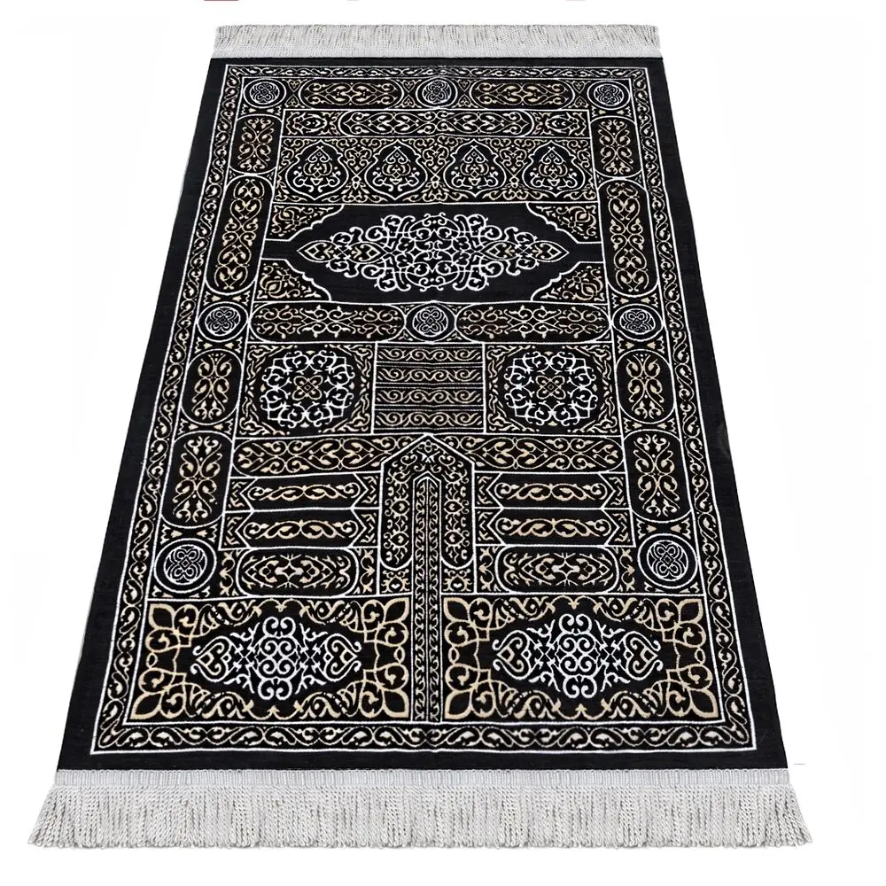 

WONDERFUL Muslim prayer rug kaaba door design islamic turkish gift ramadan eid gifts portable mats for women and men Sajjadah