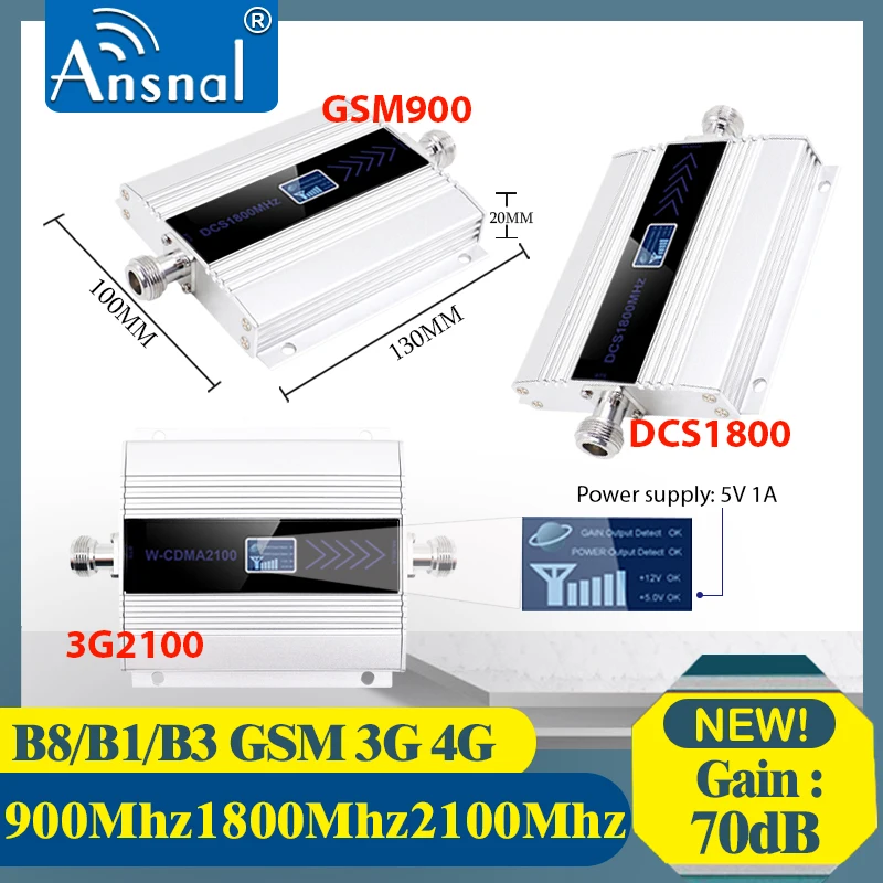 Hot selling! GSM mobile signal amplifier 900mhz repeater GSM 2g 3g 4g (band 8) cellular signal tube sound booster
