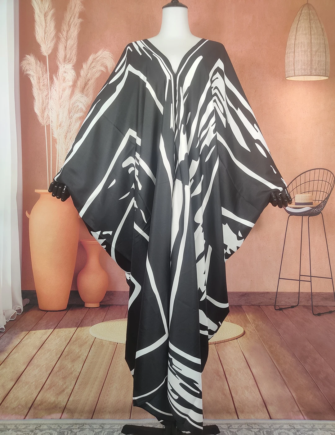 Kuwait blogger verão boho sexy senhora noite clube com decote em v vestido kaftan de seda oversize africano feminino streetwear solto boubou abaya