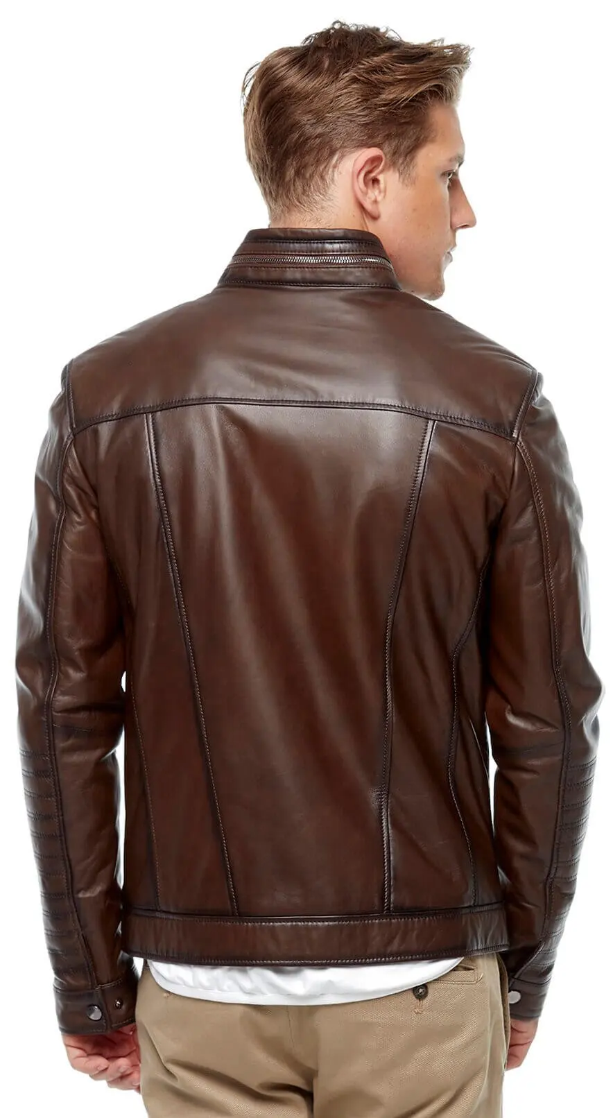 Alvaro Cà Phê Tranh Áo Khoác Orjinal Da Cừu Thu Đông 2022 Biker Slim Size Lớn VintageTürkiye