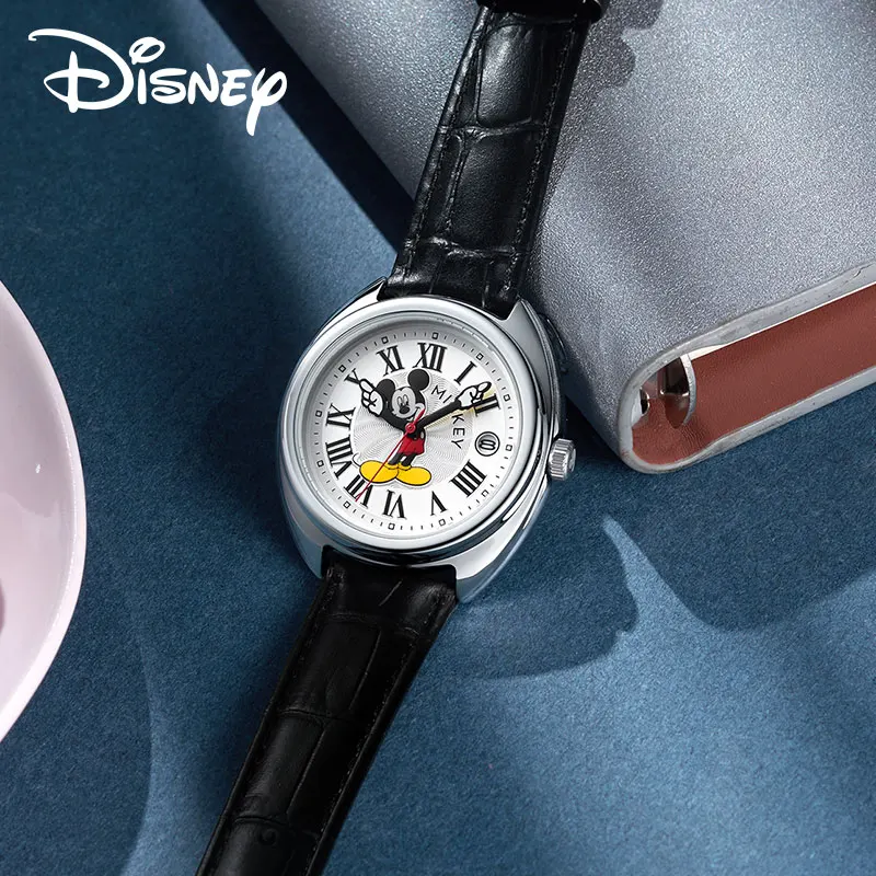 Disney Original Children Fashion Japan Quartz Wristwatch Micky Mouse Cartoon Young Lady Girl Boy Unisex Student Waterproof Date