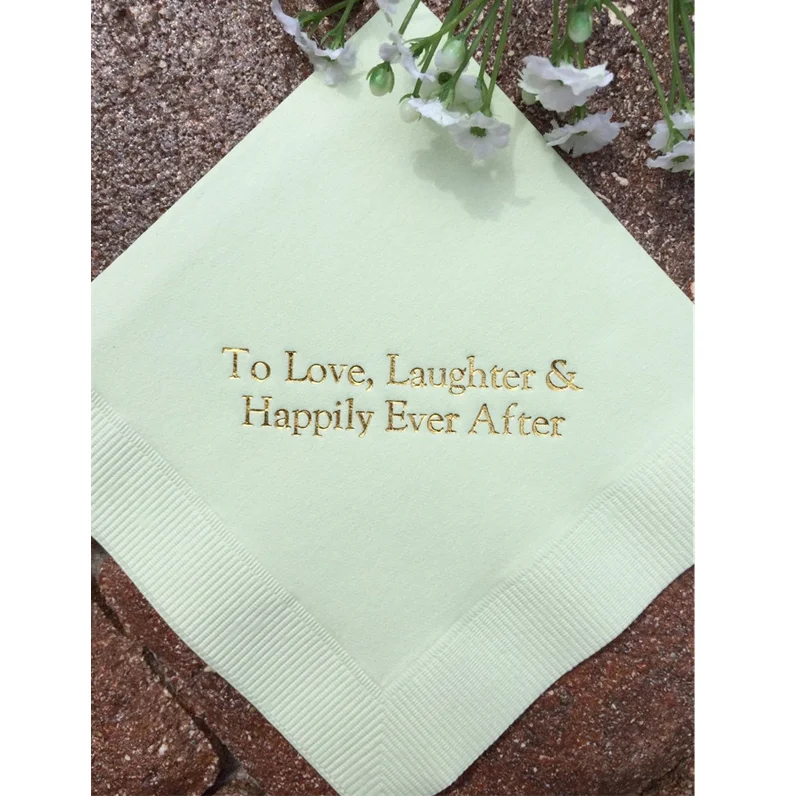 

50pcs Napkins To Love Laughter & Happily Ever After Cocktail Luncheon Dinner Guest Towel Size Available! custom You napkin color