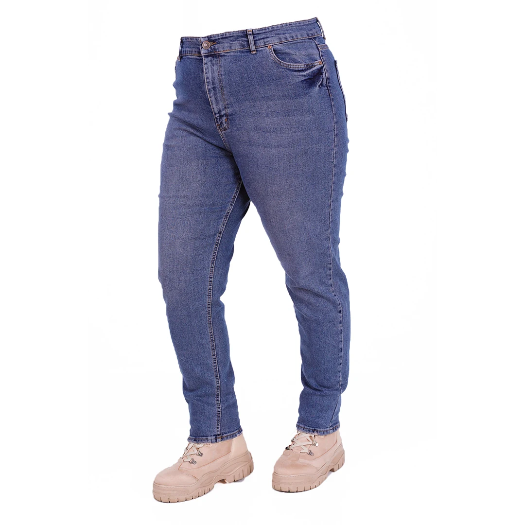 

Women’s Plus Size High Waist Elastic Soft Blue Mom Jeans, Designed and Made in Turkey, New Arrival