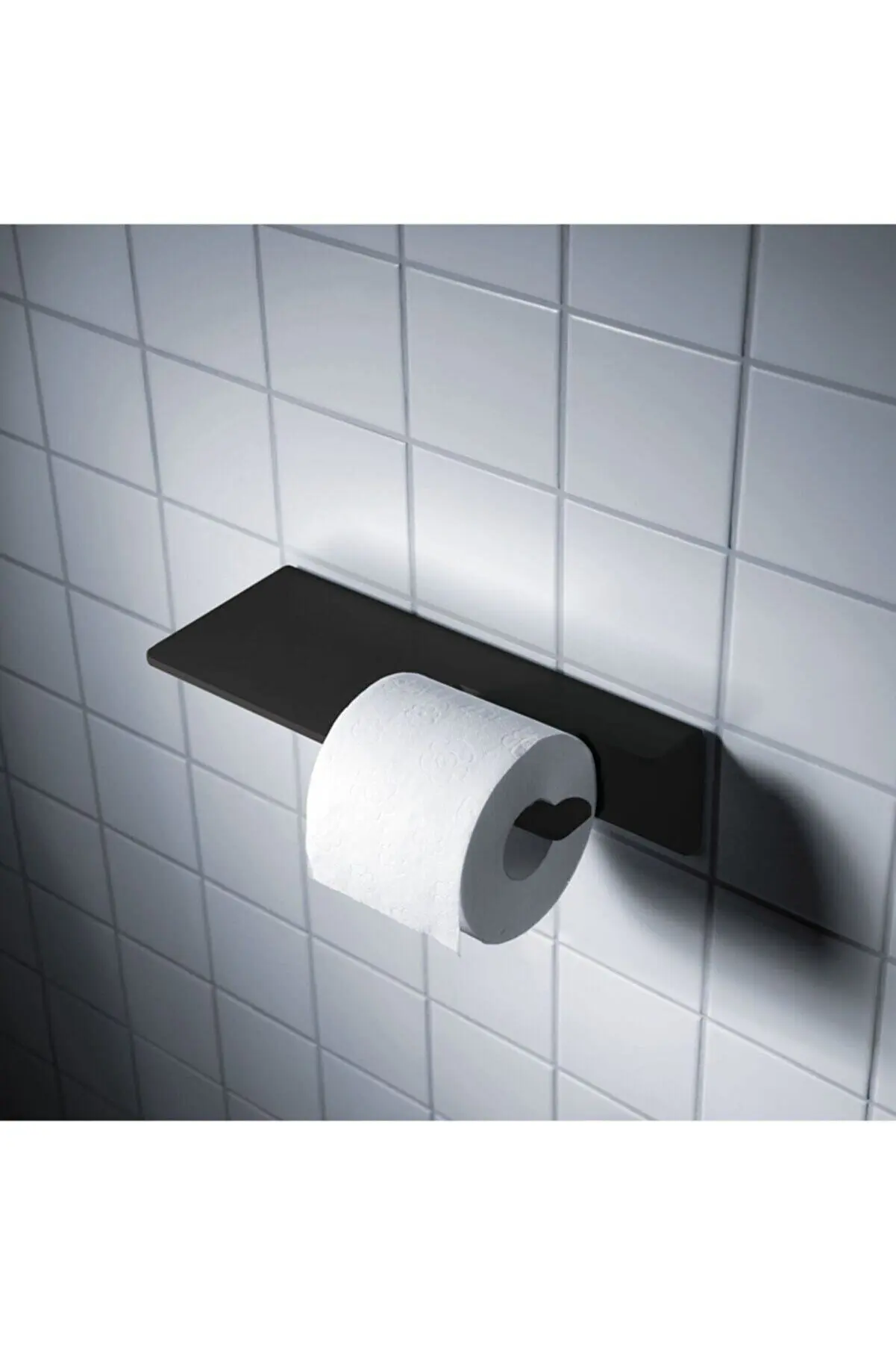 Metal quality heavy White black Modern Toilet Paper Hanger, Wc Paper Holder 28 cm x 12 cm x 3 cm 2 mm made of metal