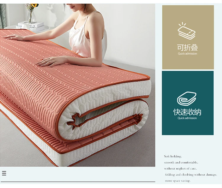 Thai Latex Sponge filling Mattress Floor Mat Foldable Slow Rebound Tatami Cover Bedspreads Thicken Twin King Queen Full Size