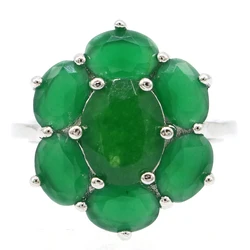 Buy 5 Get 1 Free 20x17mm Highly Recommend SheCrown Real Green Emerald Real Red Ruby Daily Dear Silver Rings Eye Catching