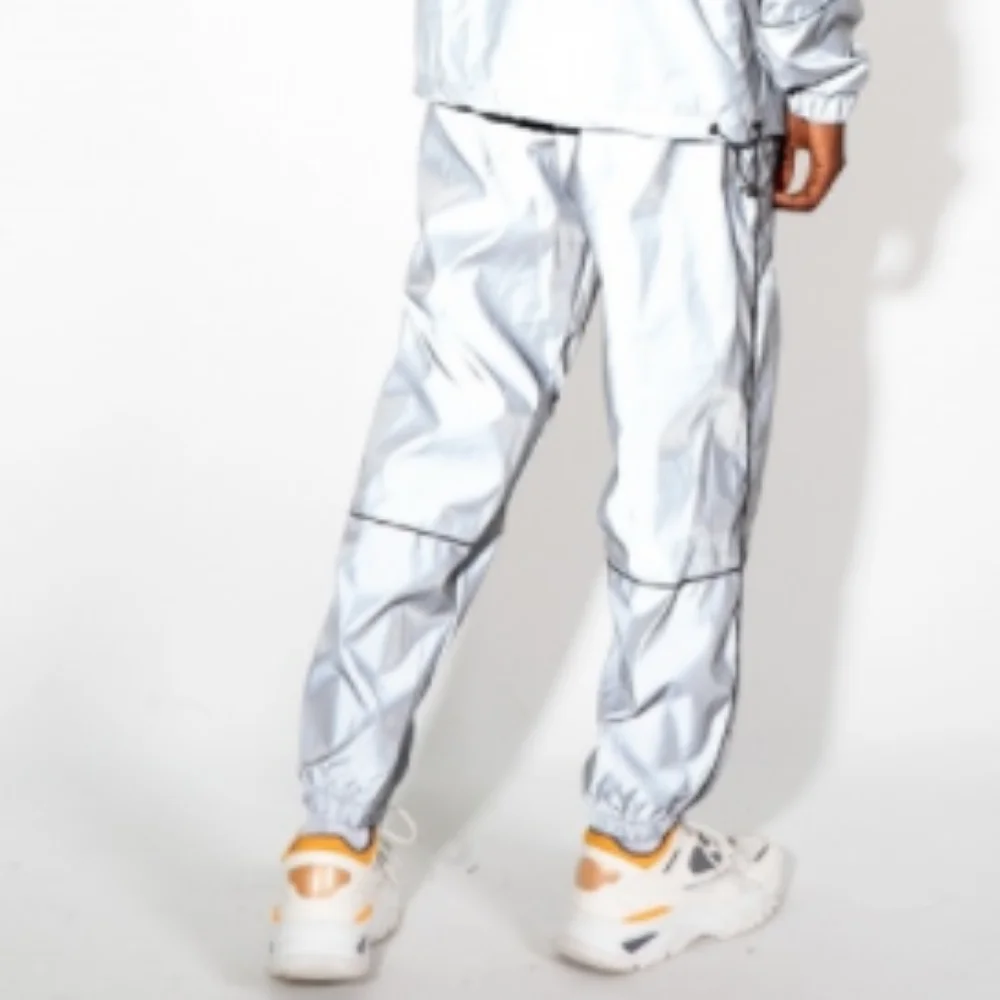 2021 Street Style Reflector Jogger Pants streets vicinity pants glamorous shining pantalon jogger highlighter pantalon