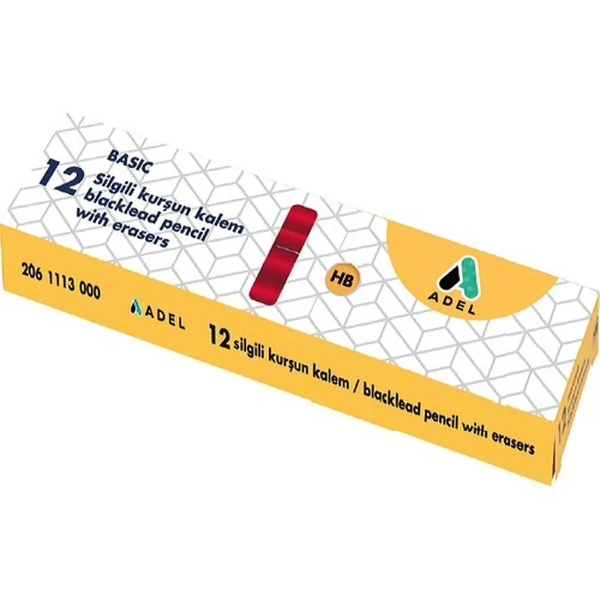 Adel Basic Round Eraser Pencil Hb 2061113000 12 Li (1 Pack of 12 Pieces) High quality, not easily broken 2 PCS