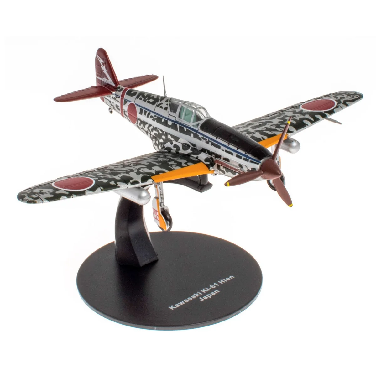 Altaya, Airplane Kawasaki Ki-61 Hien Japan Teruhiko Kobayashi 1945, Scale 1:72, Diecast Miniature, World War II Combat Aircraft Collection, New in Blister Original Packaging, Model Name on Base