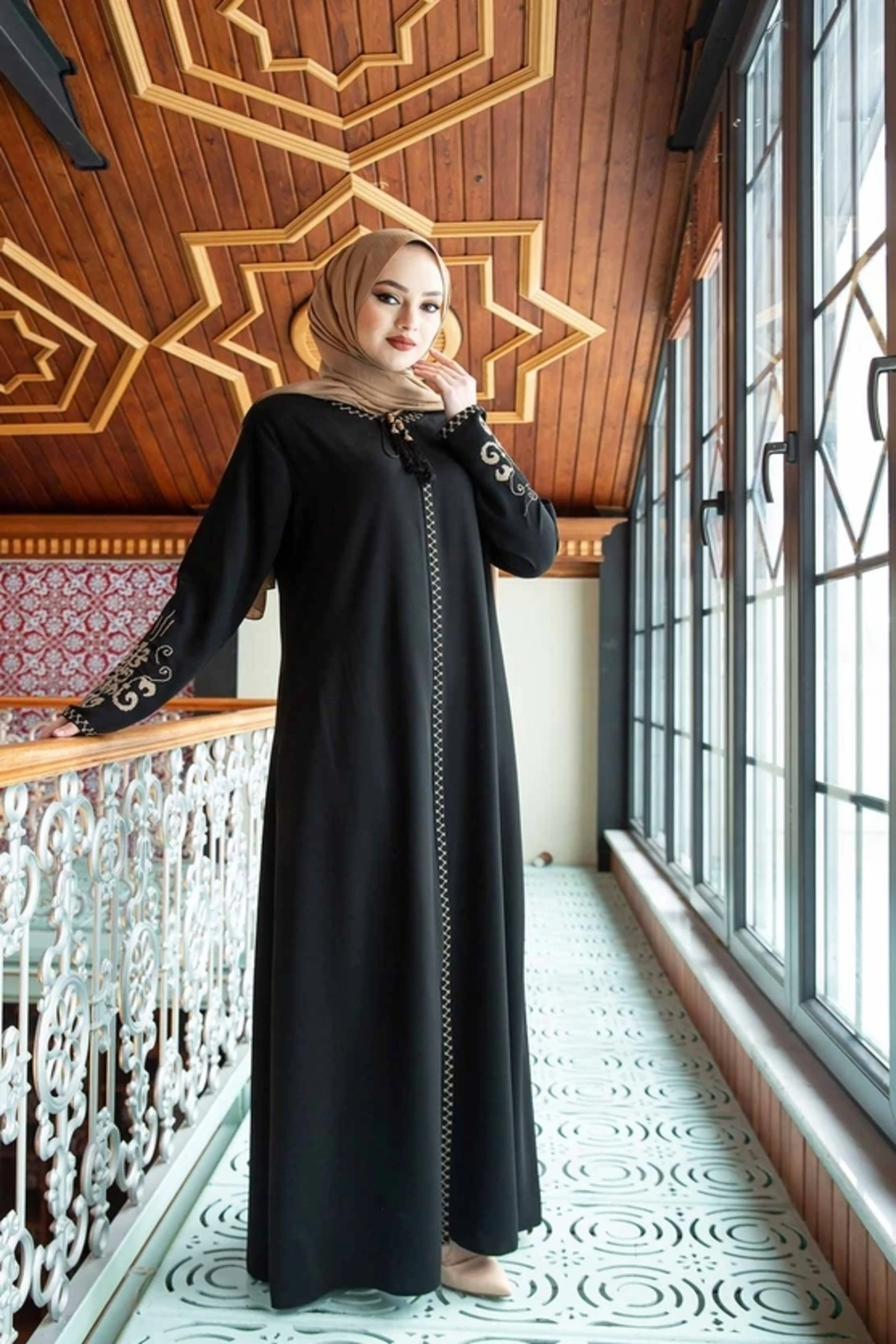 Vestido Abaya con mangas bordadas para mujer, ropa islámica de moda turca musulmana, Dubai, estanbulstyles, 2022