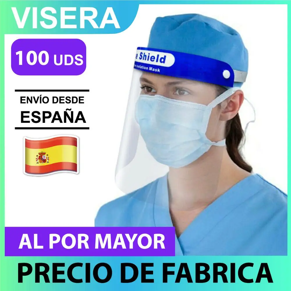 Transparent face protective visor for men and women fast shipping from Spain