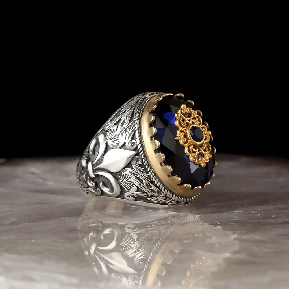 Pen İşçilikli Zircon Silver Ring