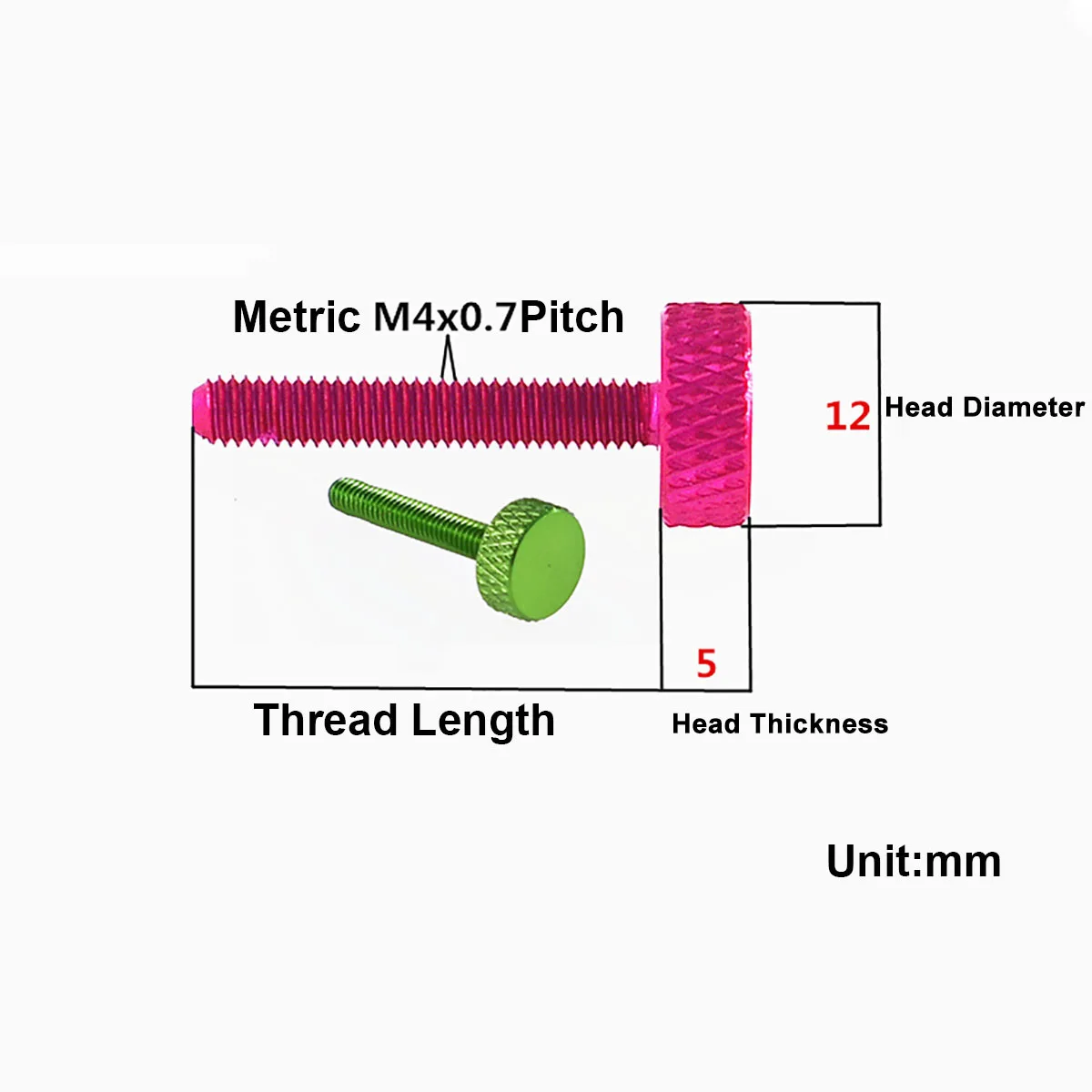 3 M4x25mm/30Mm Màu Sắc Rực Rỡ Hợp Kim Nhôm Ngón Tay Cái Ốc Vít Lưới Knurled Đầu Tay Se Khít Vít Điều Chỉnh Bằng Tay Kéo Dài Thời Gian bu Lông