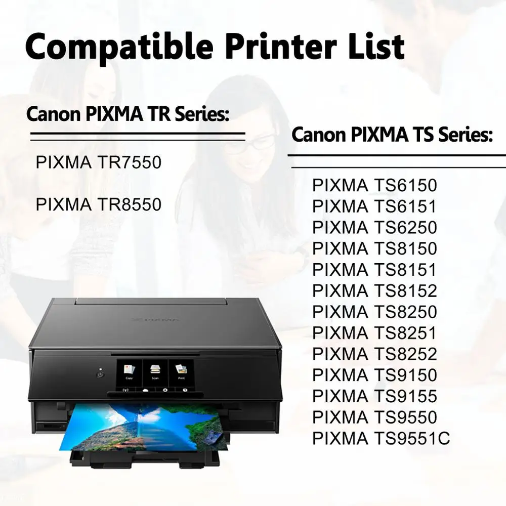 Cartuchos de tinta para canon pixma, cartuchos compatíveis com canon tr7550, tr8550, ts6150, ts6151, ts6250, ts9550, ts9551c