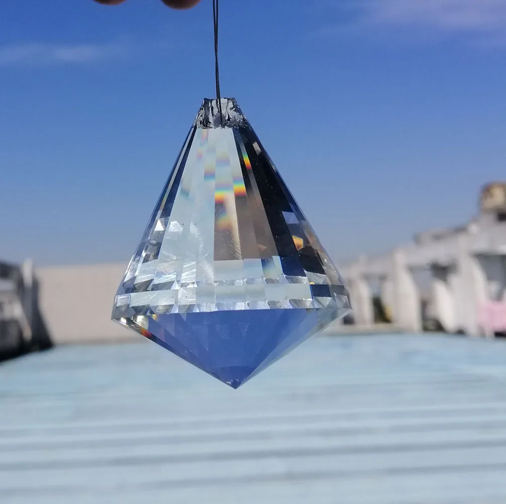 Camal 2pcs 42mm Clear Diamond Ball Crystal Pendants Prisms Lamp Lighting Part Hanging Chandelier Curtain Wedding Decoration DIY