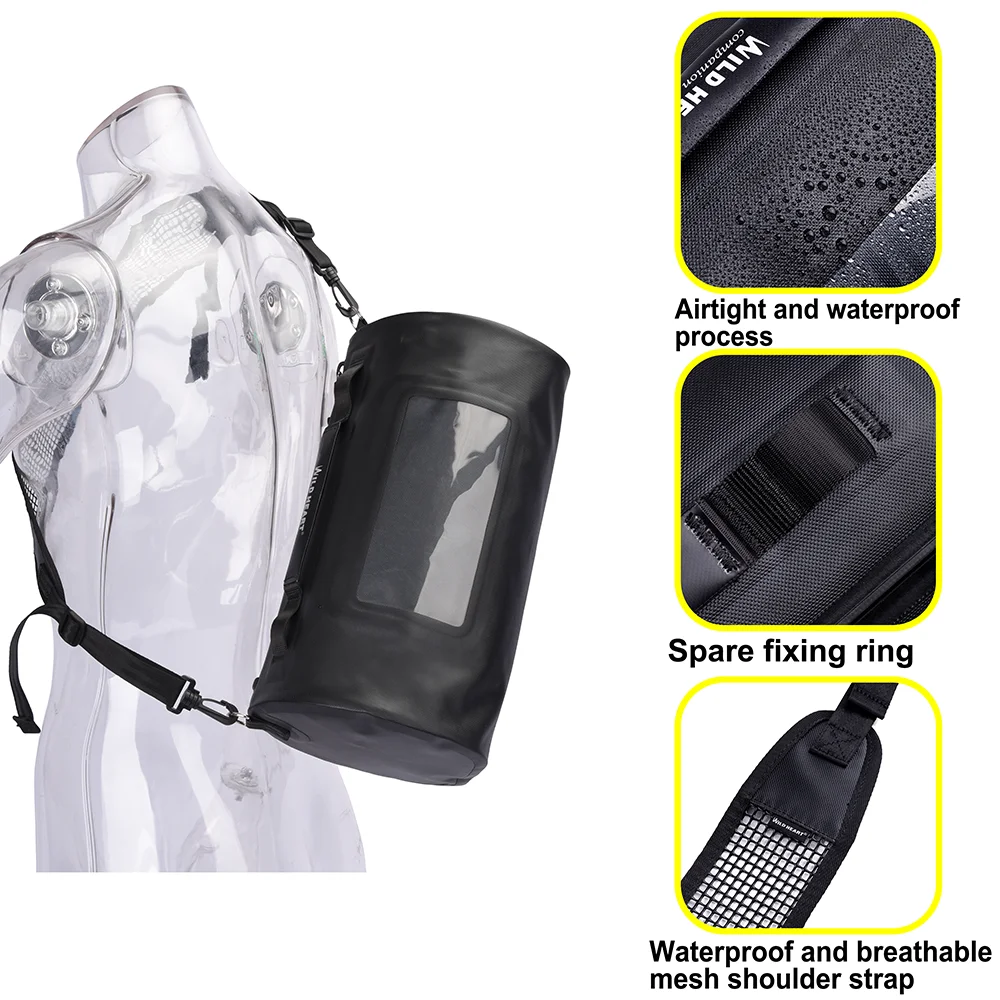 Free Shipping WILD HEART 15L Swimming Waterproof Bag Surf Bag Floating Bag Breathable Shoulder Strap Airtight Zipper Dry Bag