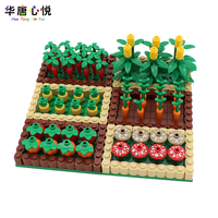 MOC City Crop Pineapple Carrots Mushrooms Pumpkin Corn With Base Vegetable Garden Toys For Kids Knits DIY Cities Compatible Gift