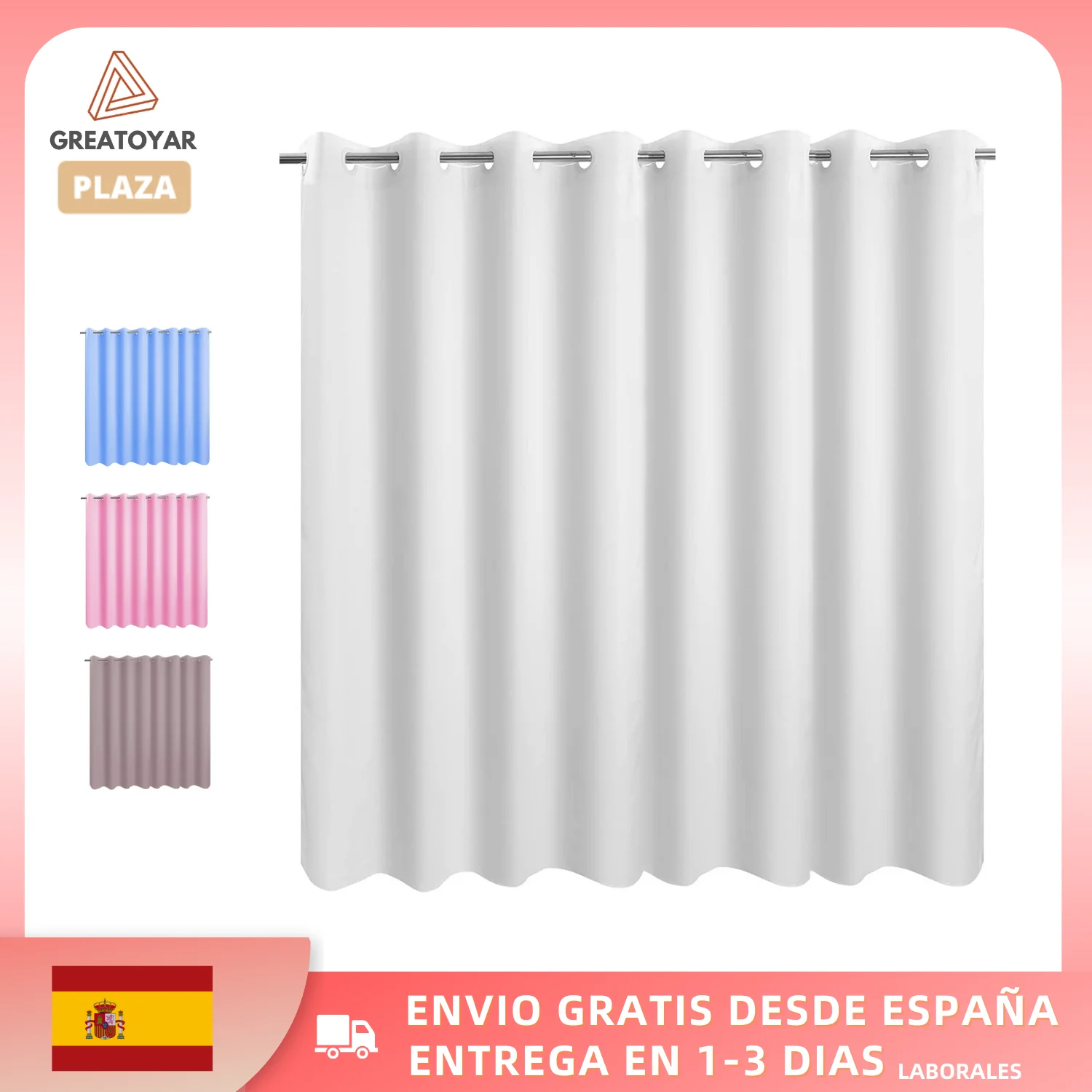 Toyar Home Bathroom Curtain, Shower Curtain, Waterproof and Anti-Mold, Plastic Curtain, Machine Washable, 140X180Cm / 180X180Cm with 12 Anti-Rust Rings